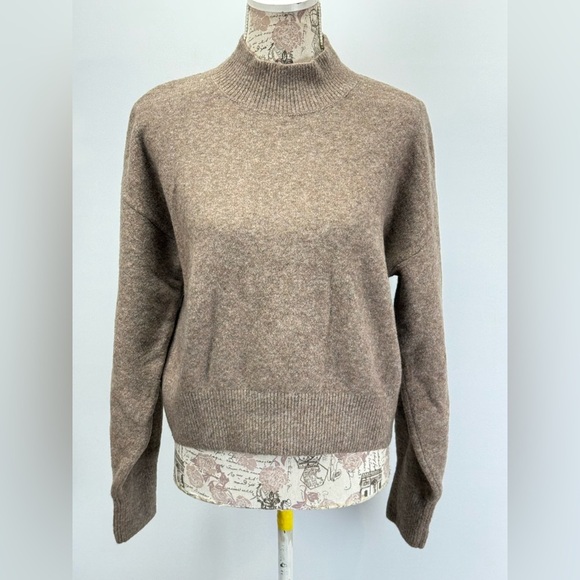 & OTHER STORIES Taupe mock neck Wool blend sweater size S - Picture 2 of 16